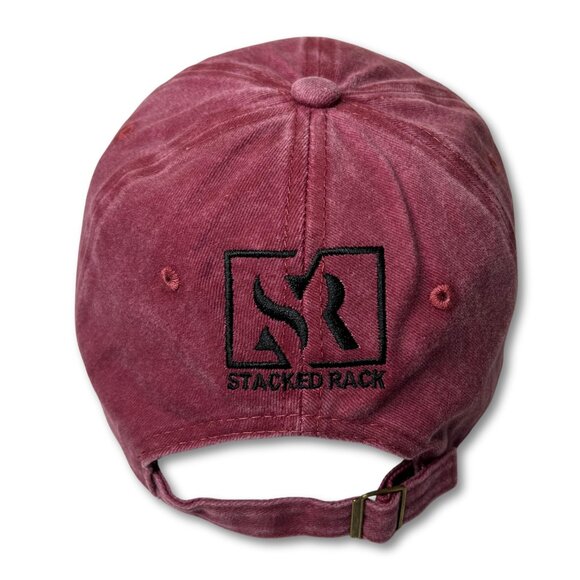Acid-Wash Baseball Hat (RED) - Picture 4 of 4